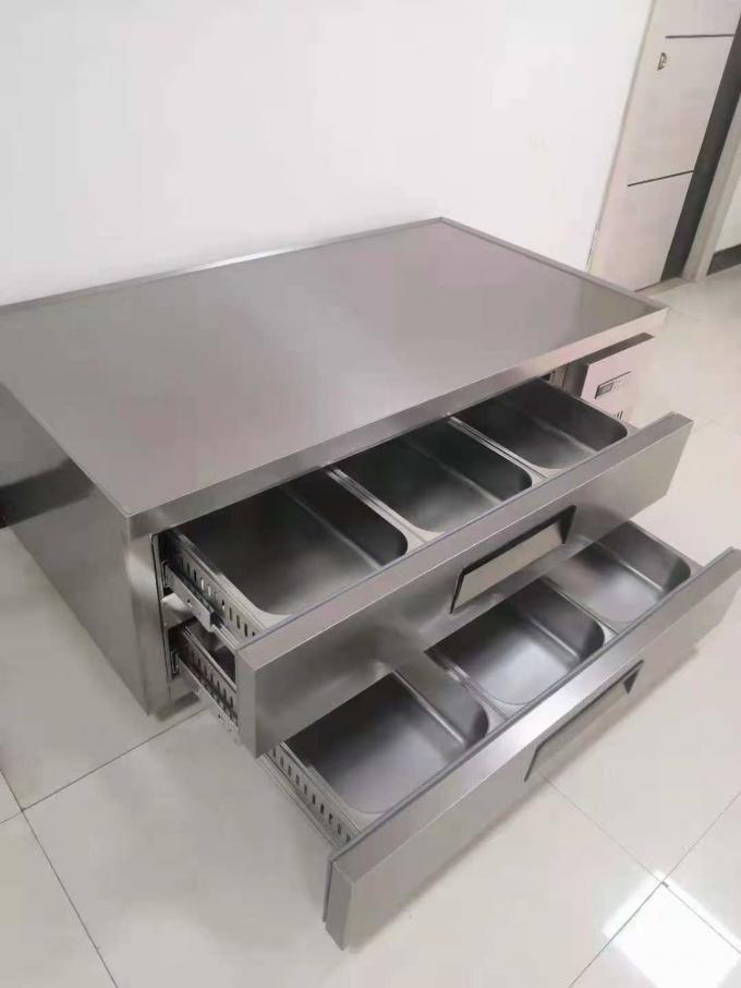 6 cassetti tavolo da tavolo in acciaio inossidabile commercio cassetti frigorifero banco di lavoro 2