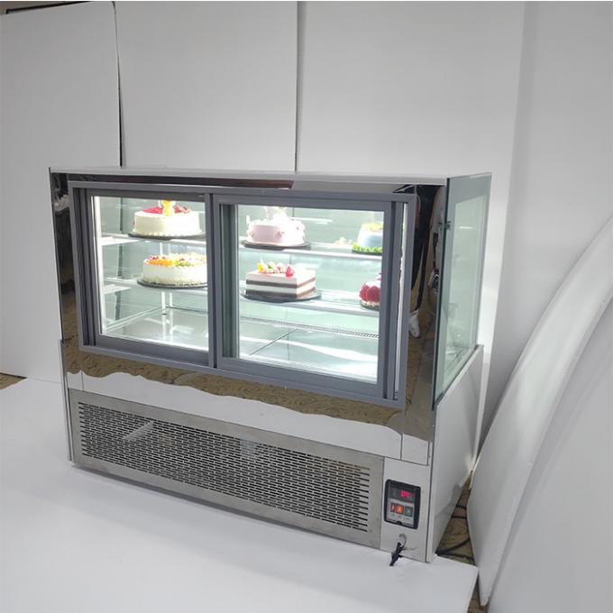 congelatore di frigorifero commerciale del dolce di vetro di doppio strato 650W 1