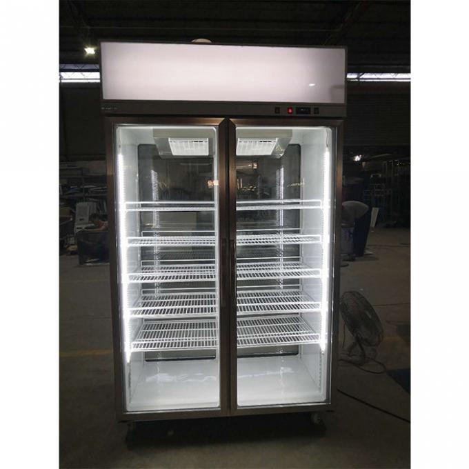 Frigorifero di vetro commerciale dell'esposizione di Antivari dei dispositivi di raffreddamento della porta di R134A 1000L 0