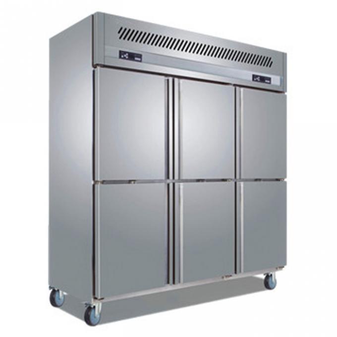 congelatore di frigorifero commerciale di acciaio inossidabile della porta 880W 6 0