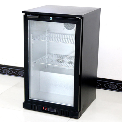 Hotel 108L Ventilatore raffreddamento Display birra Bar frigorifero porta a cerniera di vetro Bar retro raffreddatore