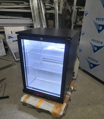 Hotel 108L Ventilatore raffreddamento Display birra Bar frigorifero porta a cerniera di vetro Bar retro raffreddatore