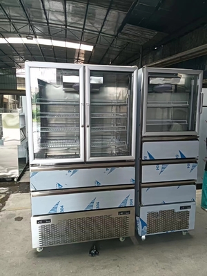 Frigorifero verticale 2 Porta di vetro per congelatore 2 cassetti per frigorifero per cucina con 110V/60Hz