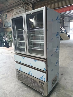 Frigorifero verticale 2 Porta di vetro per congelatore 2 cassetti per frigorifero per cucina con 110V/60Hz