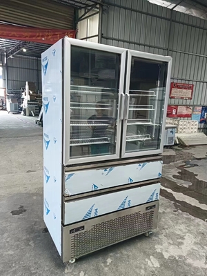Frigorifero verticale 2 Porta di vetro per congelatore 2 cassetti per frigorifero per cucina con 110V/60Hz