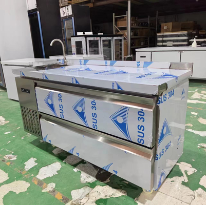 Frigorifero commerciale personalizzato 60&quot; Frigorifero sotto bancone w/ 2 cassetti 115v 304 argento