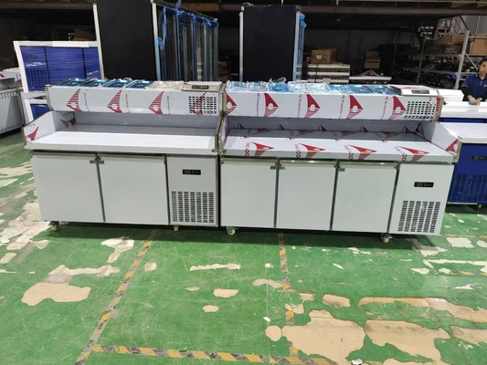 1.8M Salate Tavolo da lavoro 3 porte sotto banco Pizza frigorifero Tavolo di preparazione con display superiore