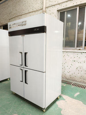 Congelatore verticale commerciale a 4 porte in acciaio inossidabile congelatore a portata di mano frigorifero da forno con vassoi