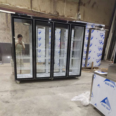 portata 2500L in frigorifero di vetro della porta del dispositivo di raffreddamento 4 per il negozio di alimentari