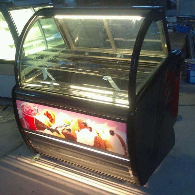 congelatore dell'esposizione del gelato di raffreddamento a aria di 1.2m per self service 0