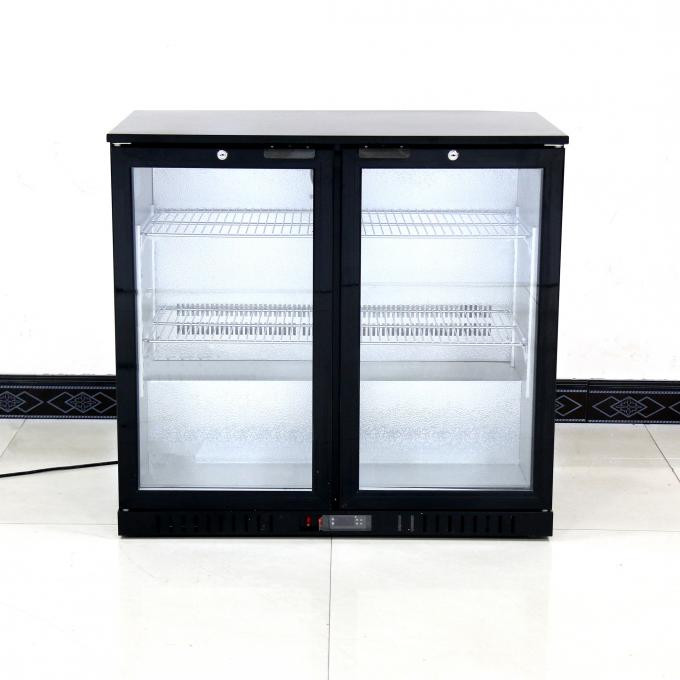 frigorifero di vetro dell'esposizione della porta di 900*520*835mm del doppio di vetro commerciale dei dispositivi di raffreddamento 208L 1