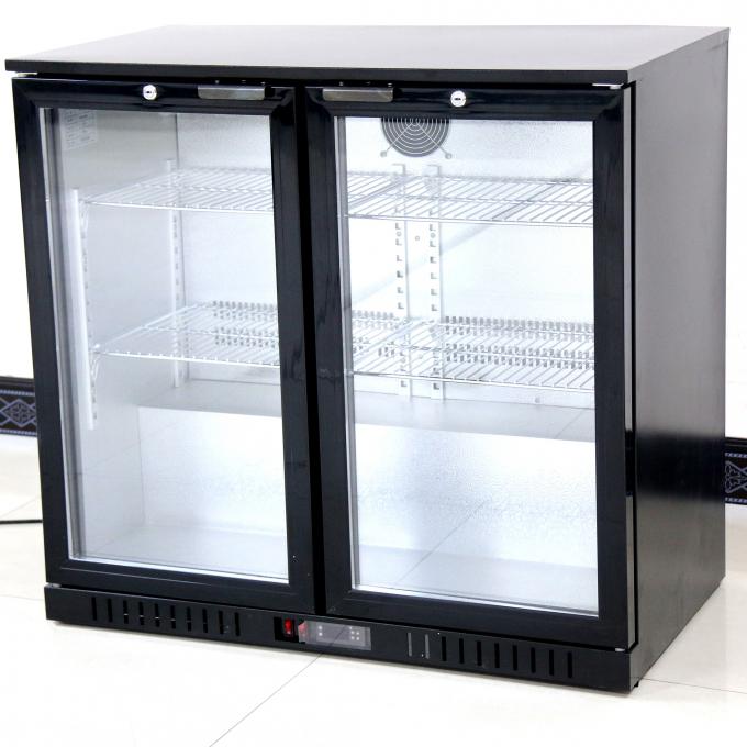 frigorifero di vetro dell'esposizione della porta di 900*520*835mm del doppio di vetro commerciale dei dispositivi di raffreddamento 208L 0